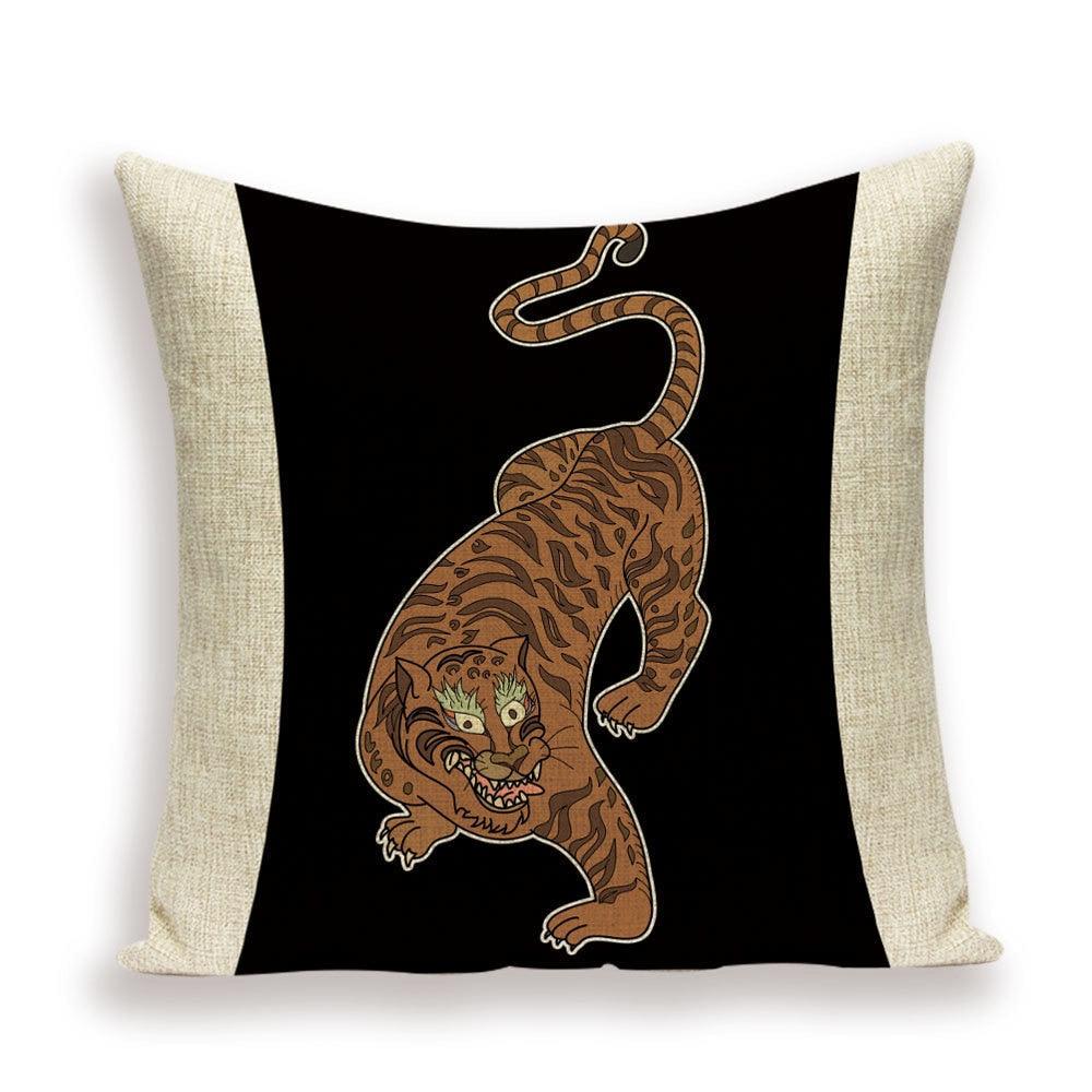 Funda de Cojín con Estampado de Tigre - Funda Decorativa Premium