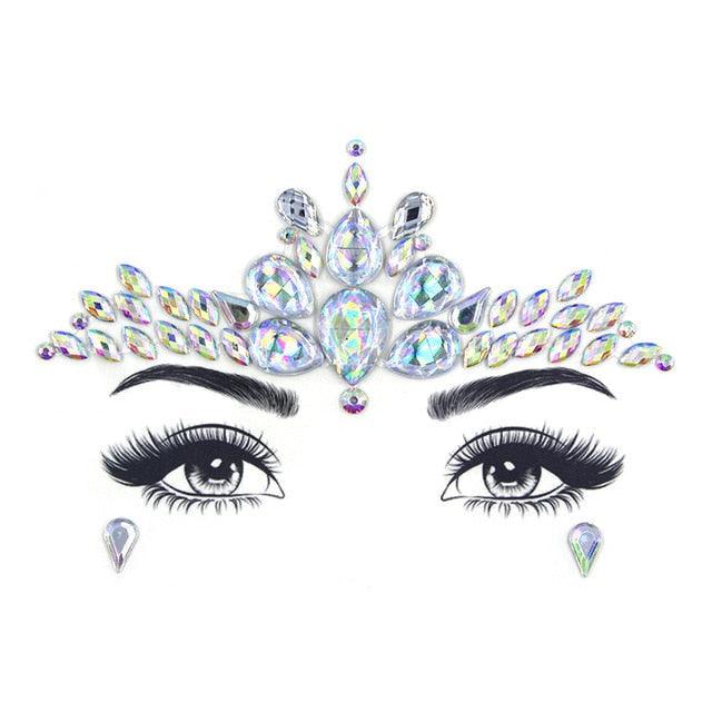 Joyas de Cara Brillantes - 23 Conjuntos de Pegatinas de Maquillaje Temporales