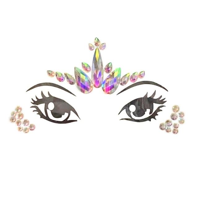 Joyas de Cara Brillantes - 23 Conjuntos de Pegatinas de Maquillaje Temporales