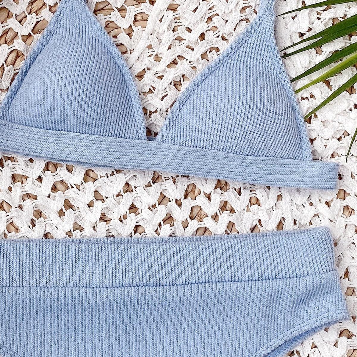 Conjunto de Bikini Elegante de Cintura Alta para Mujeres