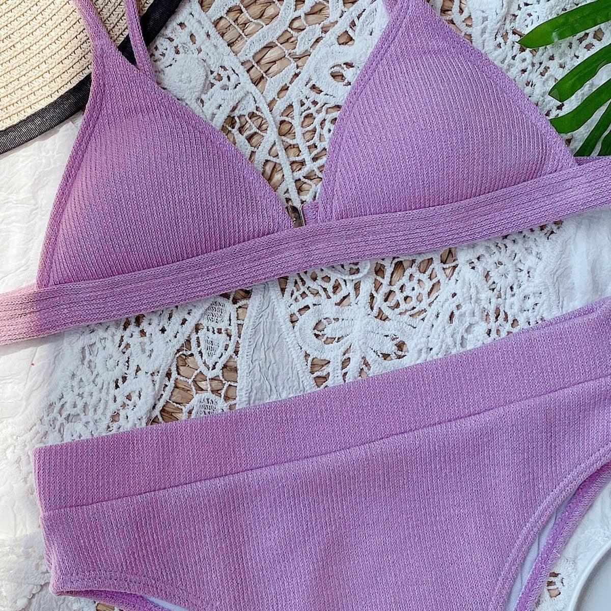 Conjunto de Bikini Elegante de Cintura Alta para Mujeres