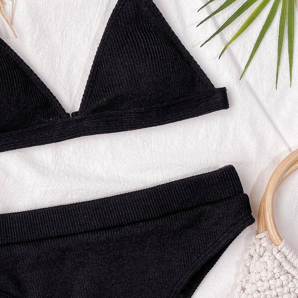 Conjunto de Bikini Elegante de Cintura Alta para Mujeres