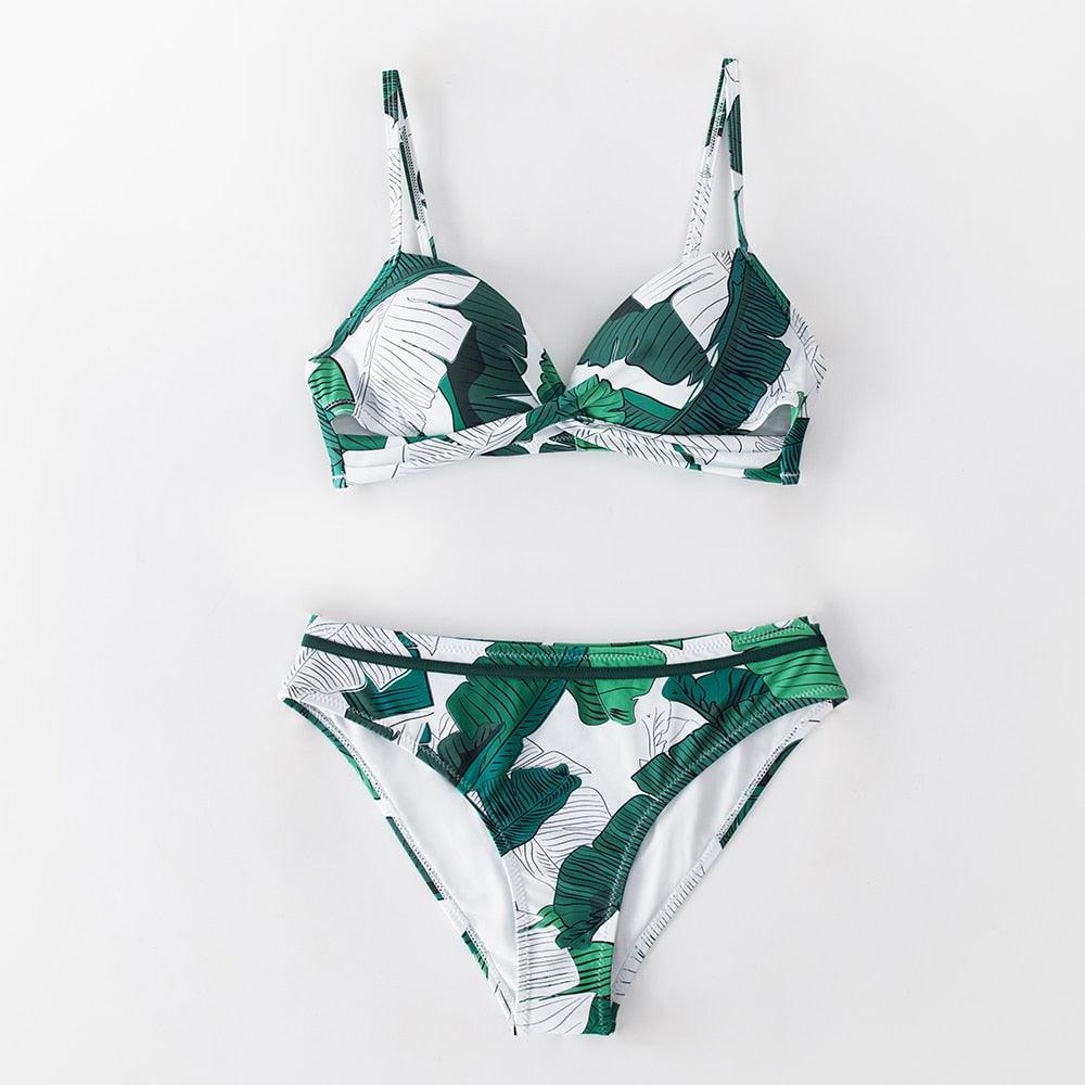 Floral Push-Up Bikini Set for Women - Stylish Two-Piece Swimwear - Korvel
