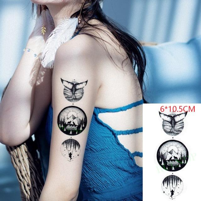 Elegant Black Waterproof Temporary Tattoo Stickers