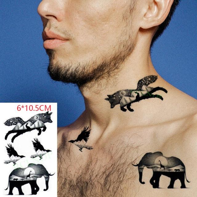 Elegant Black Waterproof Temporary Tattoo Stickers