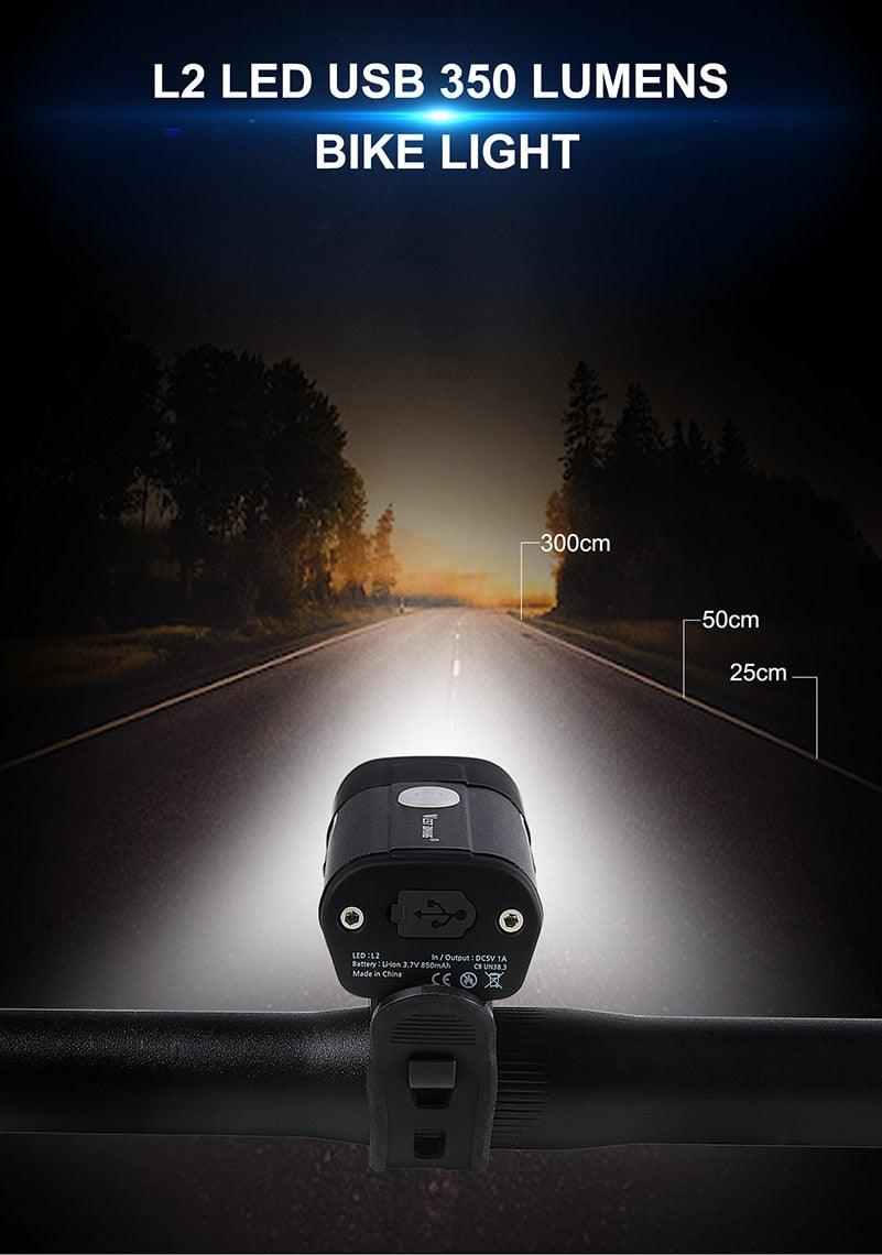USB Rechargeable LED Front Bicycle Light - Waterproof & Bright