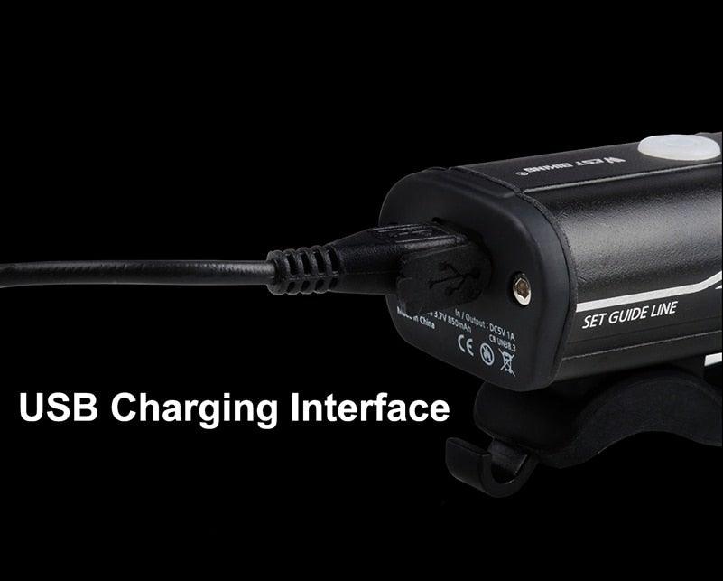 USB Rechargeable LED Front Bicycle Light - Waterproof & Bright