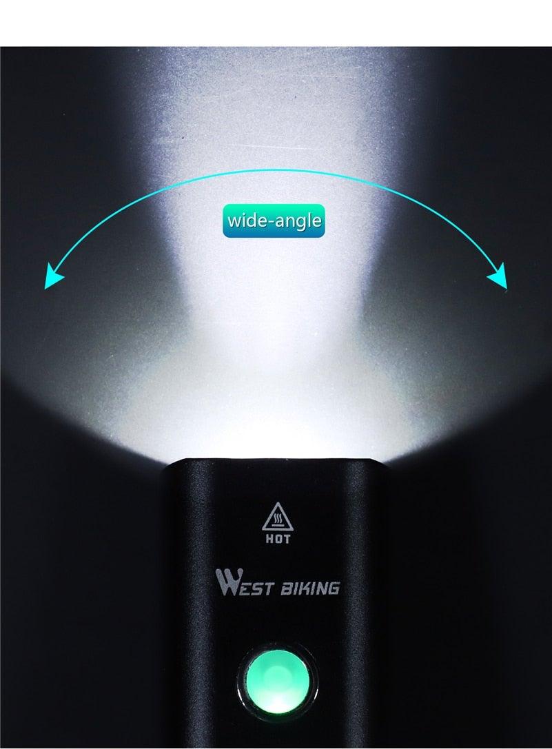 USB Rechargeable LED Front Bicycle Light - Waterproof & Bright
