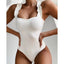 Elegant Black One-Piece Swimsuit with Ruffles