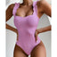 Elegant Black One-Piece Swimsuit with Ruffles