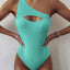 Elegant Black One-Piece Swimsuit with Ruffles