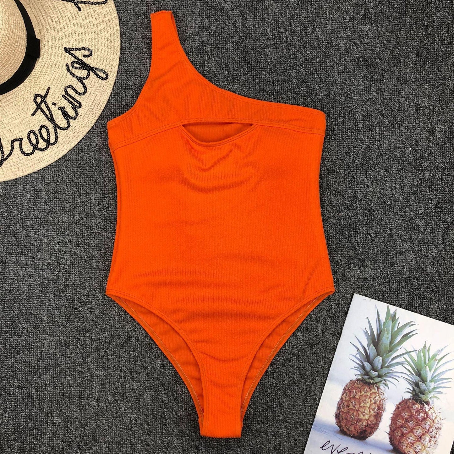 Elegant Black One-Piece Swimsuit with Ruffles