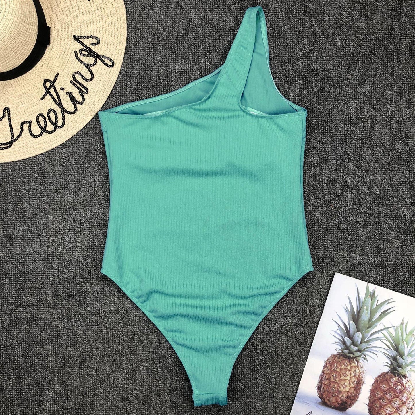 Elegant Black One-Piece Swimsuit with Ruffles