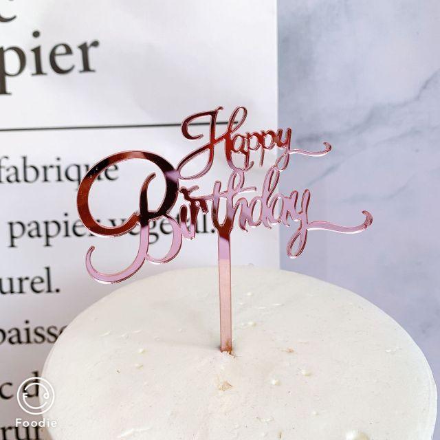 Elegante Topper de Pastel de Acrílico Doble Cara para Celebraciones