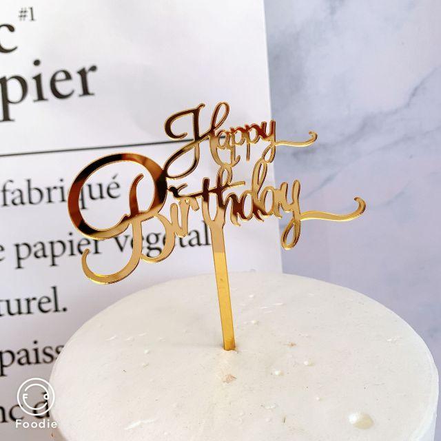 Elegante Topper de Pastel de Acrílico Doble Cara para Celebraciones