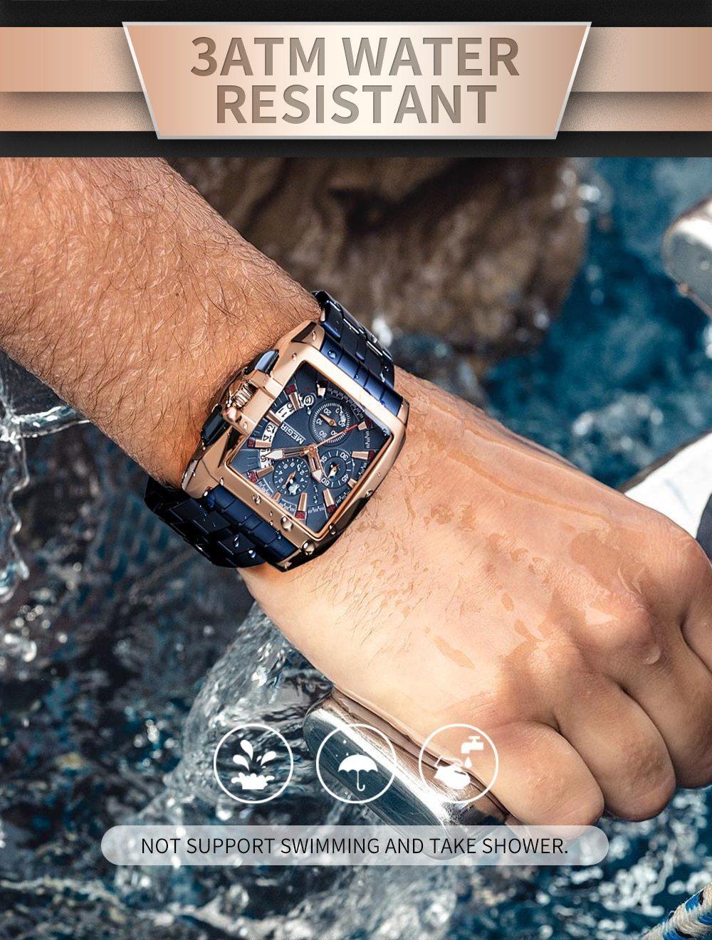 Montre analogique à quartz pour homme élégante avec fonctionnalités lumineuses