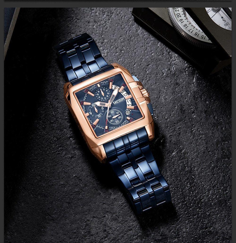 Montre analogique à quartz pour homme élégante avec fonctionnalités lumineuses