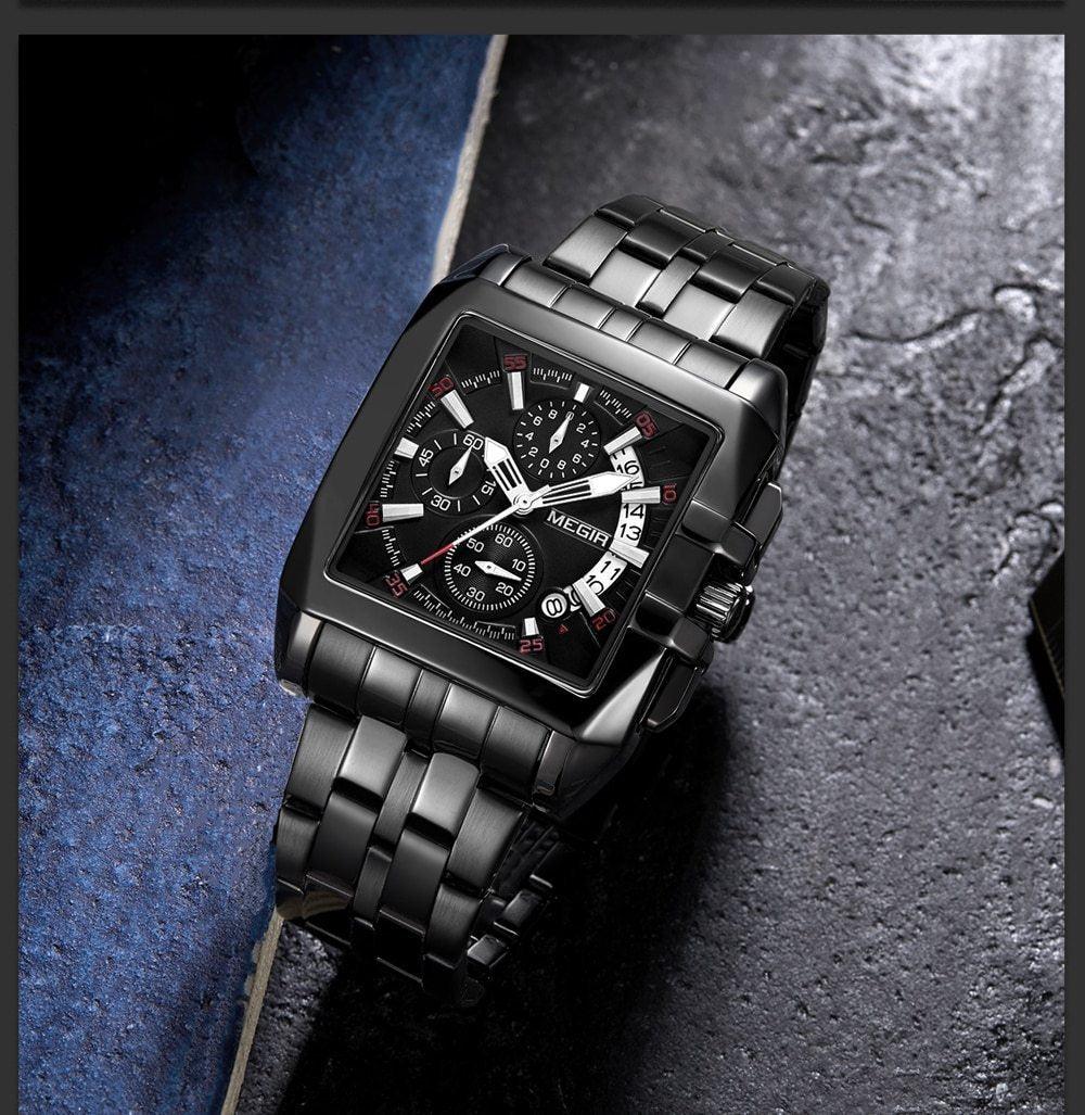 Montre analogique à quartz pour homme élégante avec fonctionnalités lumineuses