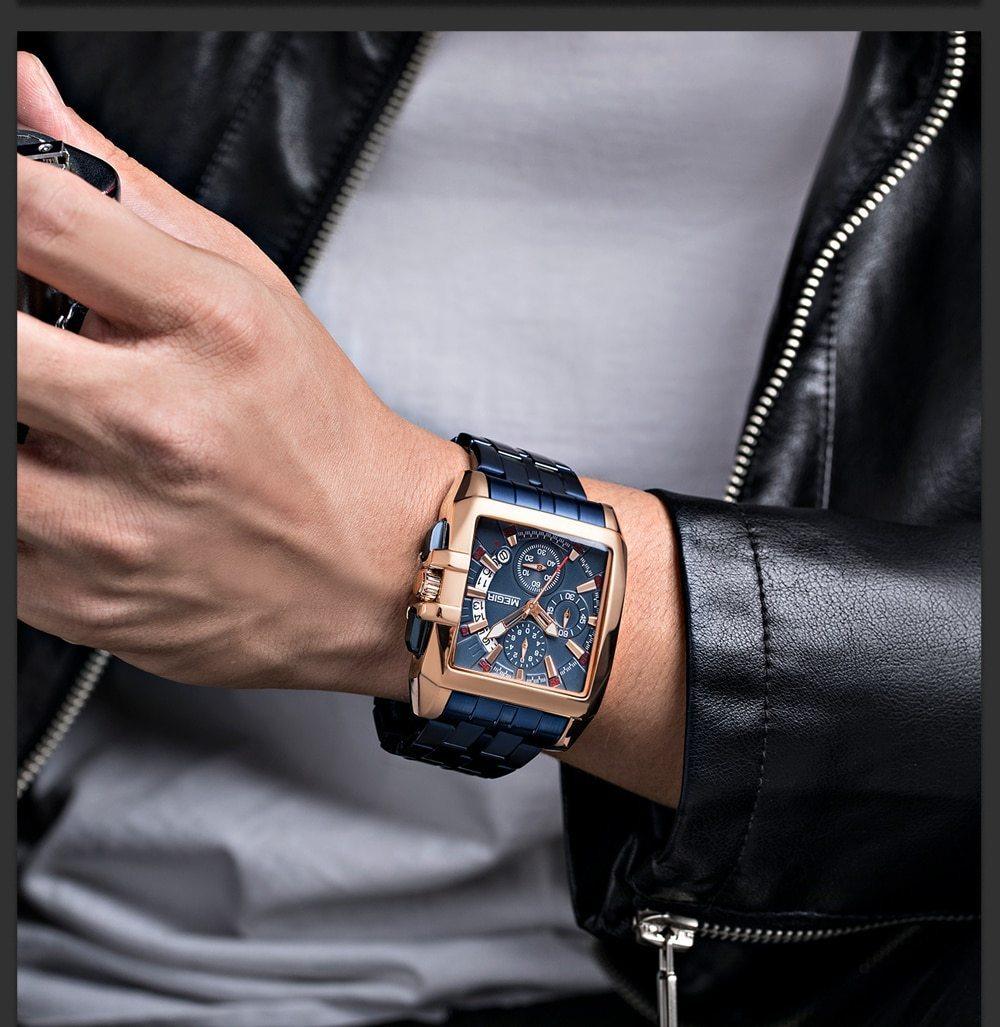 Montre analogique à quartz pour homme élégante avec fonctionnalités lumineuses