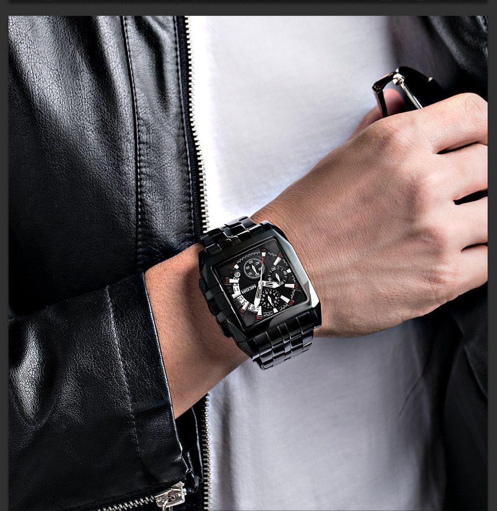 Montre analogique à quartz pour homme élégante avec fonctionnalités lumineuses