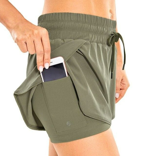 Women's 2-in-1 Workout Running Shorts with Liner