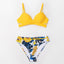 Ensemble de bikini push-up floral pour femmes - Maillot de bain deux pièces élégant