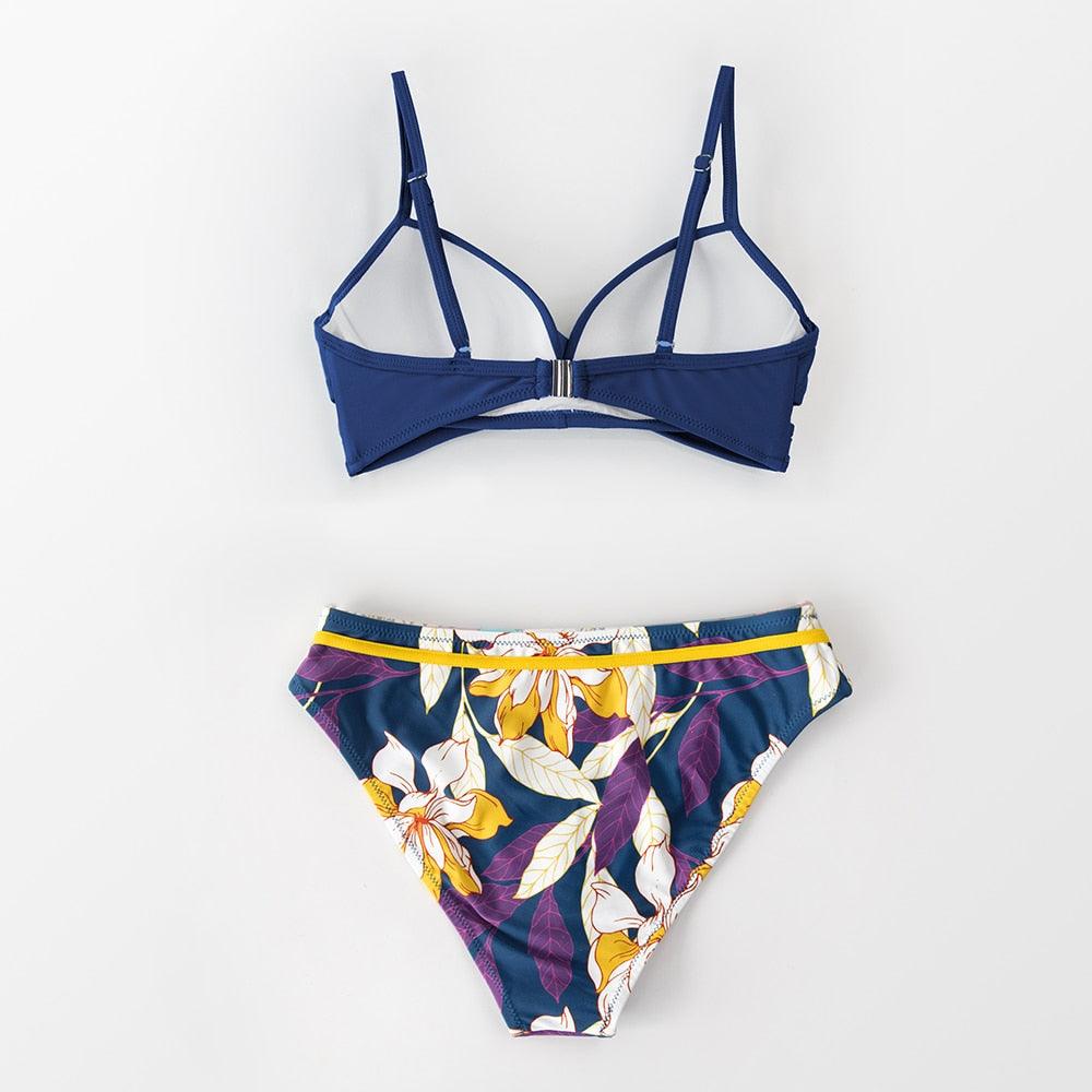 Floral Push-Up Bikini Set for Women - Stylish Two-Piece Swimwear - Korvel
