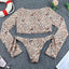 Conjunto de Bikini de Manga Larga con Estampado de Tigre para Mujeres