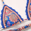 Vintage Print Halter Bikini Set for Women