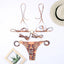 Vintage Print Halter Bikini Set for Women
