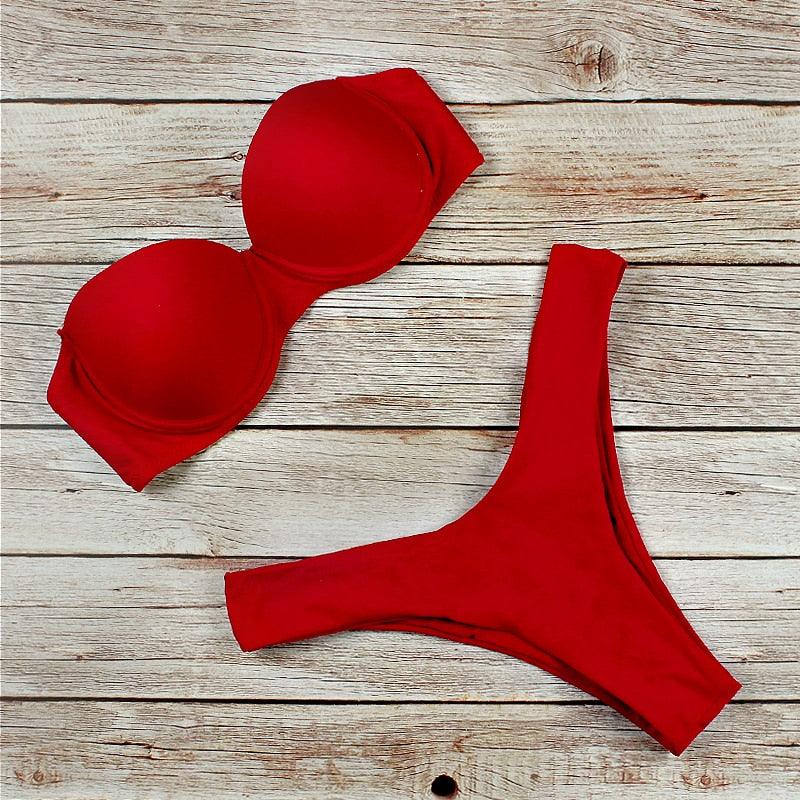 Ensemble de Bikini Push-Up Premium pour Femmes - Maillot de Bain Taille Haute