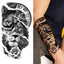 Luxury Black Forest Tiger Wolf Temporary Tattoo Sticker