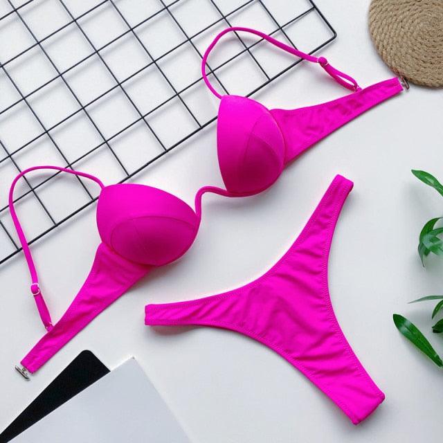 High Waist Leopard Print Bikini Set for Women
