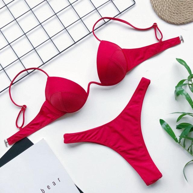 High Waist Leopard Print Bikini Set for Women