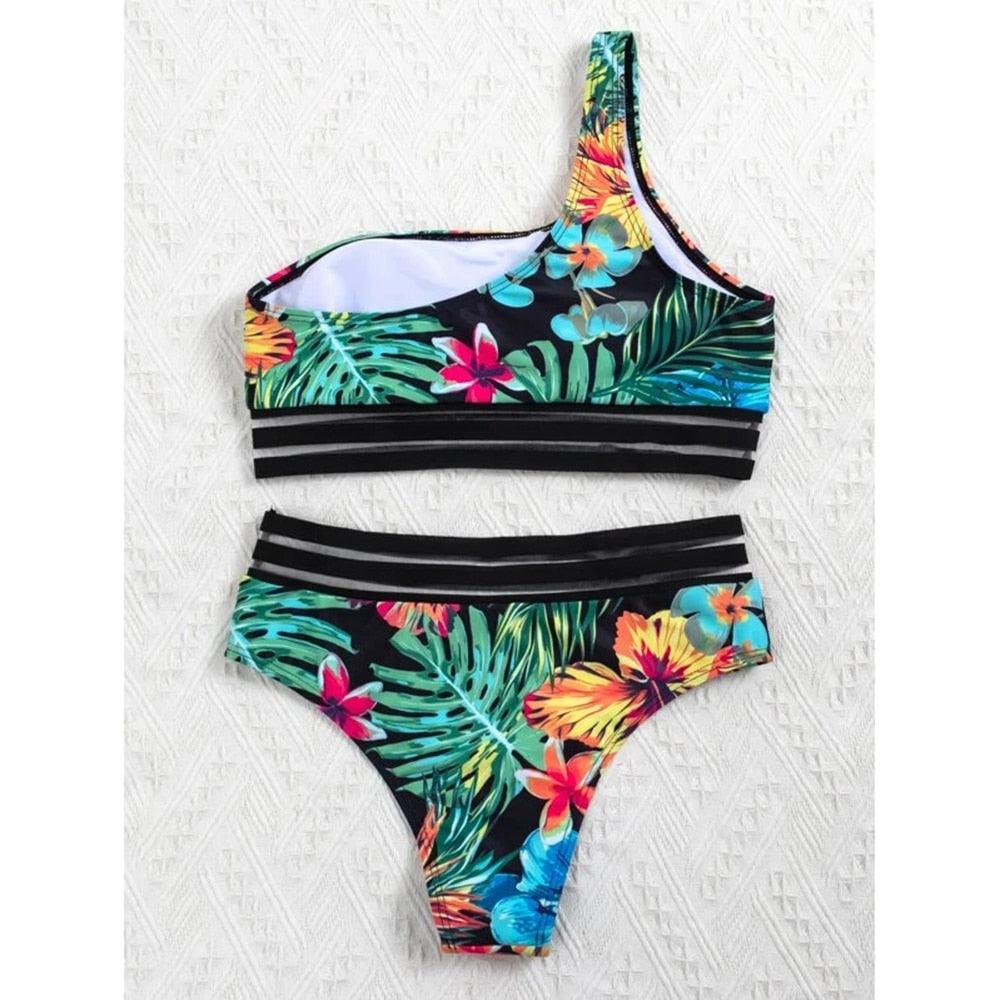 Ensemble de bikini noir taille haute de luxe pour femmes