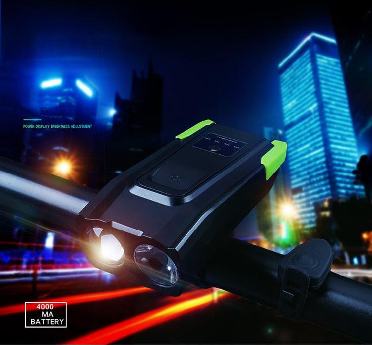 Ultra-Bright 800 Lumen Bicycle Light Set with Rechargeable Battery and Horn - Korvel