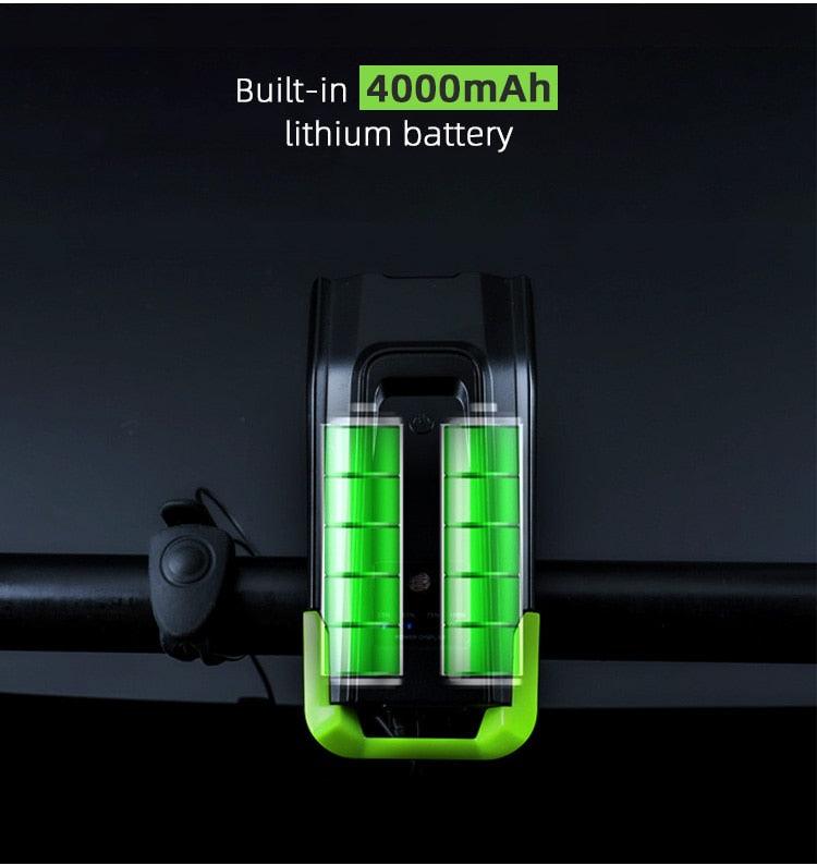 Ultra-Bright 800 Lumen Bicycle Light Set with Rechargeable Battery and Horn - Korvel