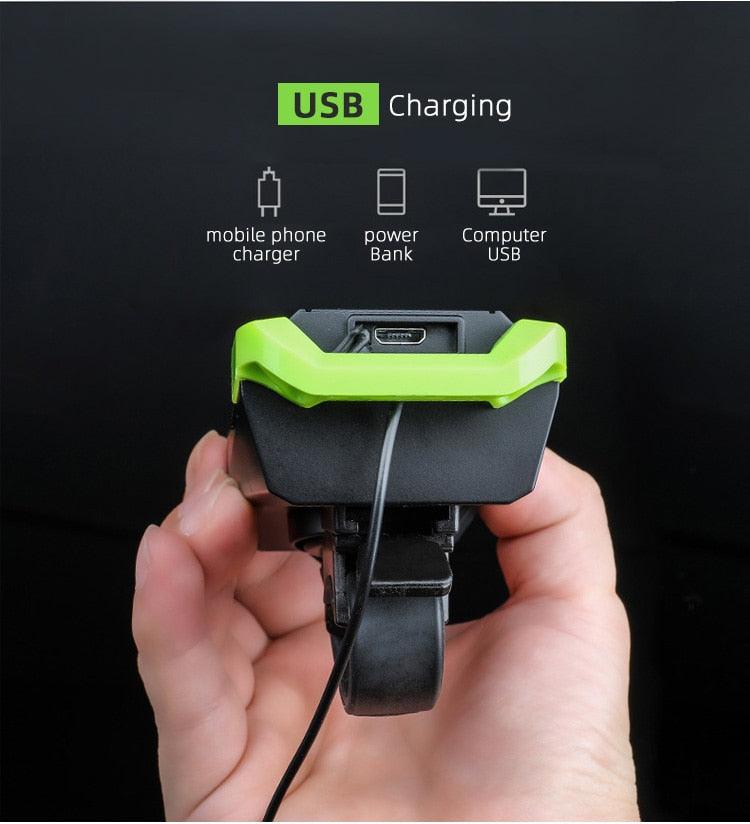 Ultra-Bright 800 Lumen Bicycle Light Set with Rechargeable Battery and Horn - Korvel