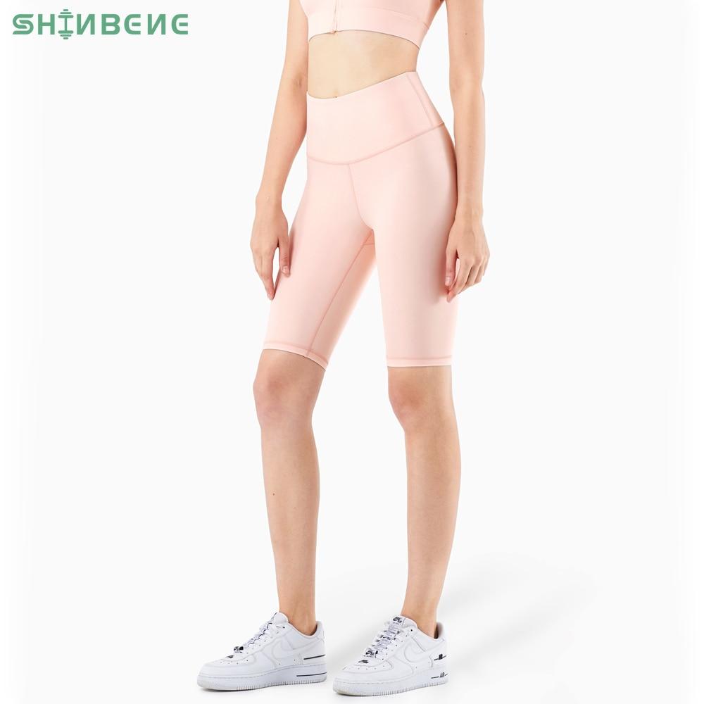 Shorts de cyclisme taille haute au toucher seconde peau pour femmes