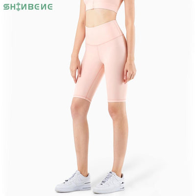 Shorts de cyclisme taille haute au toucher seconde peau pour femmes