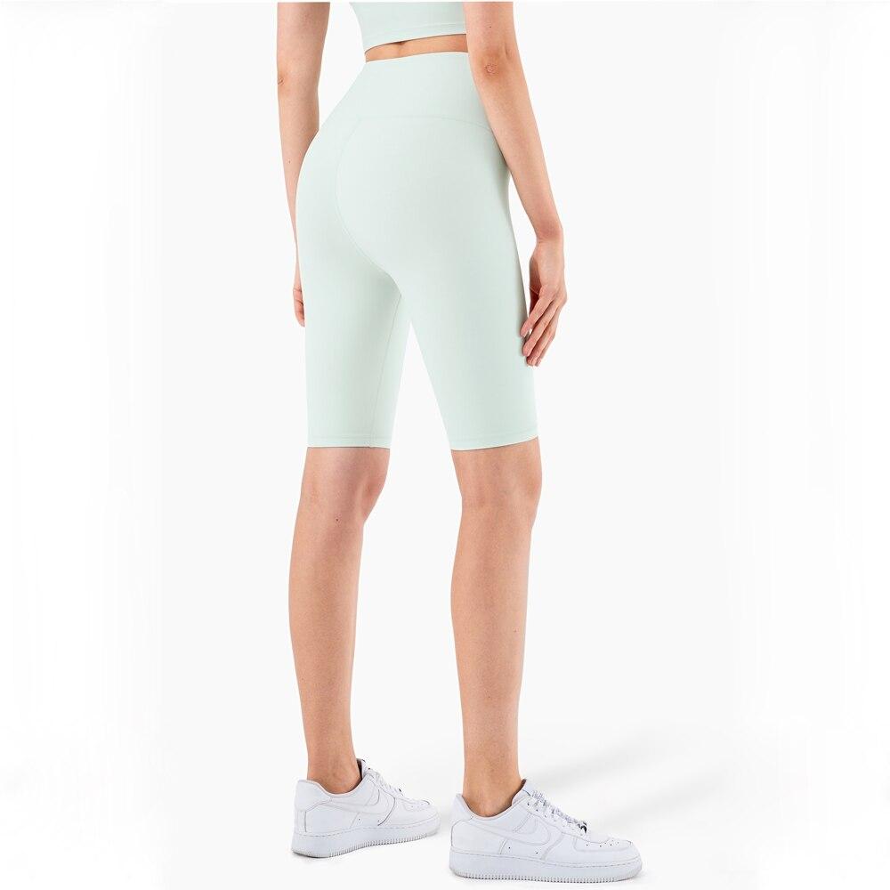 Shorts de cyclisme taille haute au toucher seconde peau pour femmes