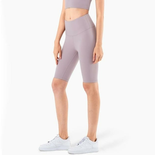 Shorts de cyclisme taille haute au toucher seconde peau pour femmes