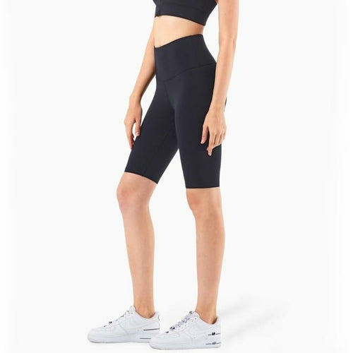 Shorts de cyclisme taille haute au toucher seconde peau pour femmes