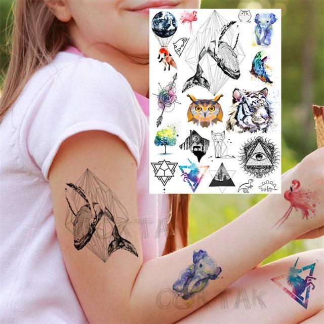Realistic Temporary Tattoos - Space & Animal Designs