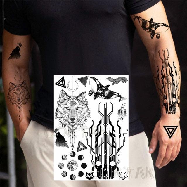 Realistic Temporary Tattoos - Space & Animal Designs