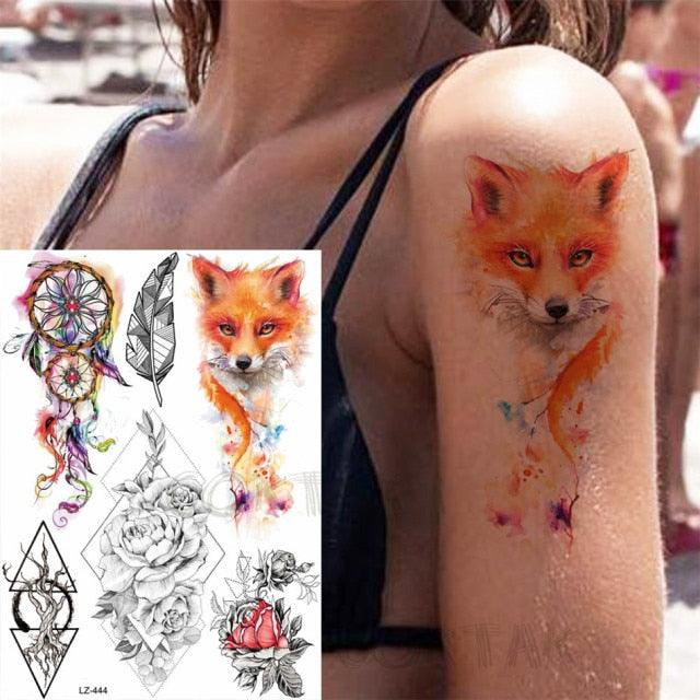 Realistic Temporary Tattoos - Space & Animal Designs