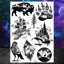 Realistic Temporary Tattoos - Space & Animal Designs