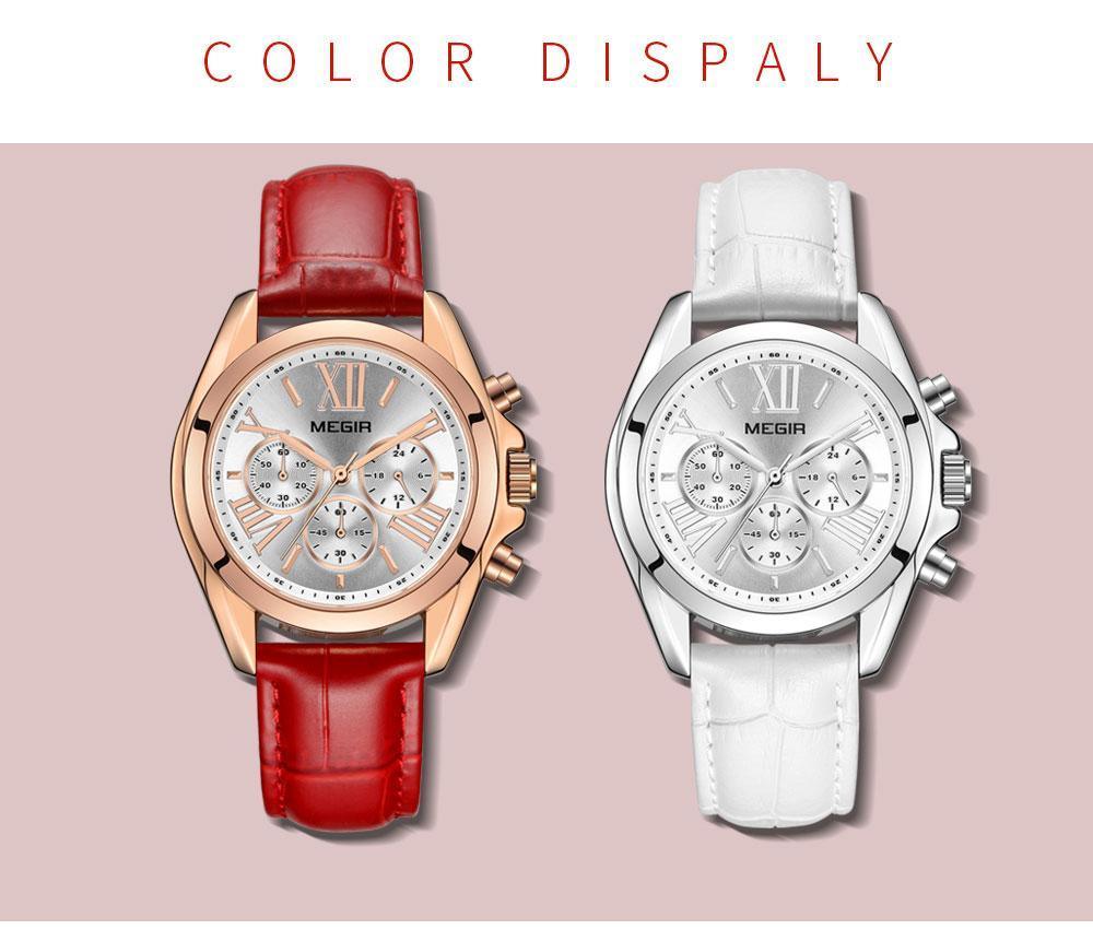Montre de luxe blanche pour femmes en quartz étanche