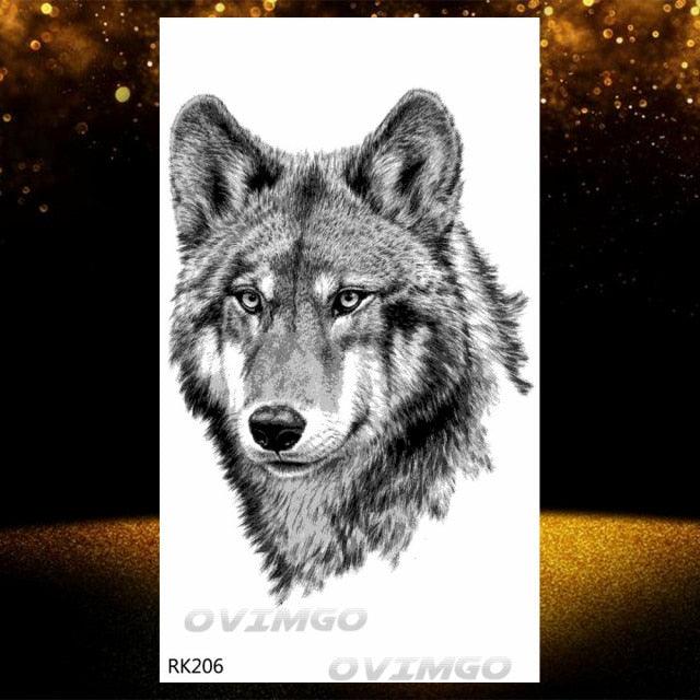 Tatouages Temporaires Forêt de Loup Noir - Design de Luxe pour Hommes