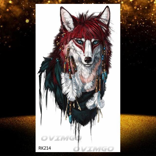 Tatouages Temporaires Forêt de Loup Noir - Design de Luxe pour Hommes